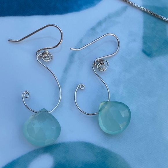 VTG Hand Made Silver Blue Bead Necklace SET - Picture 2 of 8